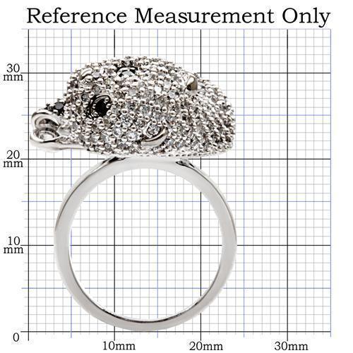 Rhodium + Ruthenium Brass Ring with AAA Grade CZ in Black Diamond