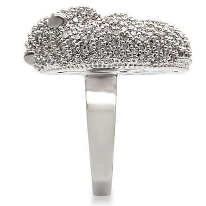 Rhodium + Ruthenium Brass Ring with AAA Grade CZ in Black Diamond