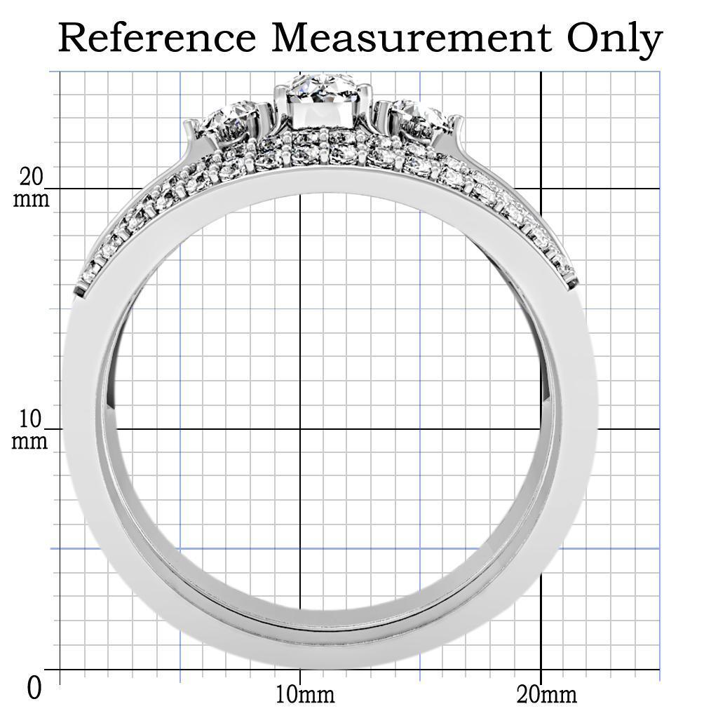 Rhodium Brass Ring with AAA Grade CZ in Clear Size 10