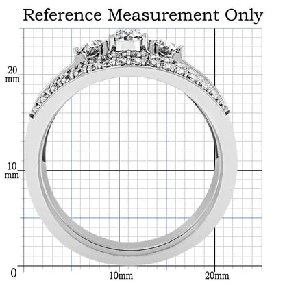 Rhodium Brass Ring with AAA Grade CZ in Clear Size 10