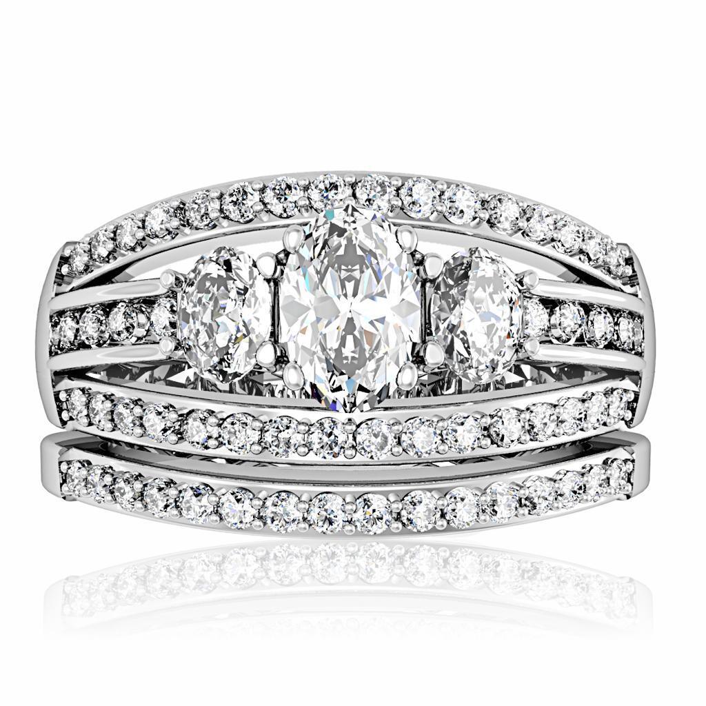 Rhodium Brass Ring with AAA Grade CZ in Clear Size 10