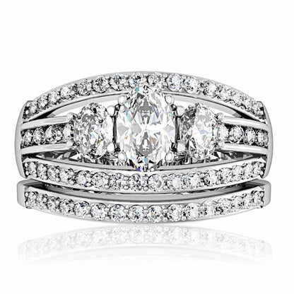 Rhodium Brass Ring with AAA Grade CZ in Clear Size 10