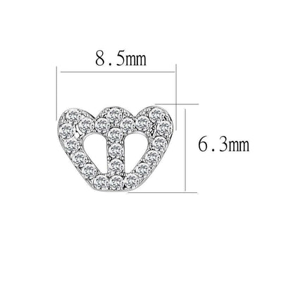 LO4673 - Rhodium Brass Earrings with Top Grade Crystal  in Clear