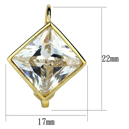 LO3867 - Gold Brass Earrings with AAA Grade CZ  in Clear