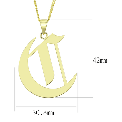 Gold Brass Chain Pendant with No Stone