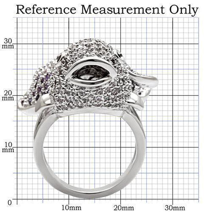 Rhodium Brass Ring with AAA Grade CZ in Multi Color Size 7