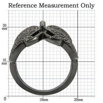 Ruthenium Brass Ring with AAA Grade CZ in Champagne Size 5