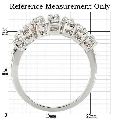 Rhodium Brass Ring with AAA Grade CZ in Clear Size 7