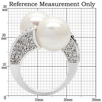 Rhodium Brass Ring with AAA Grade CZ in Clear