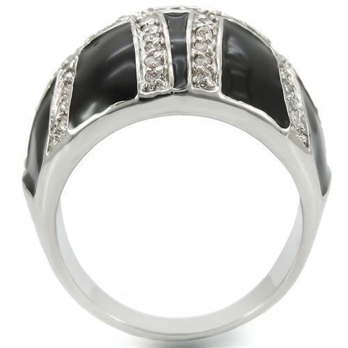 Rhodium Brass Ring with AAA Grade CZ in Clear Size 10