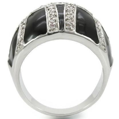 Rhodium Brass Ring with AAA Grade CZ in Clear Size 10