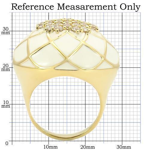 0W206 - Gold Brass Ring with AAA Grade CZ in Clear Size 9