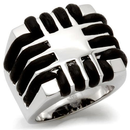0W123 - Rhodium Brass Ring with No Stone Size 6