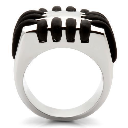 0W123 - Rhodium Brass Ring with No Stone Size 6