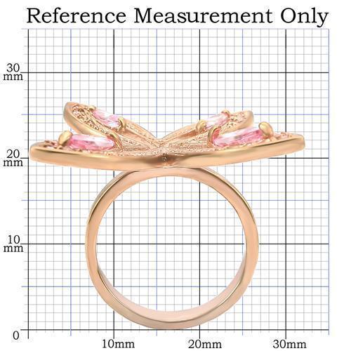 Rose Gold Brass Ring with AAA Grade CZ in Rose Size 10