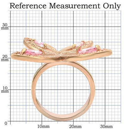 Rose Gold Brass Ring with AAA Grade CZ in Rose Size 10