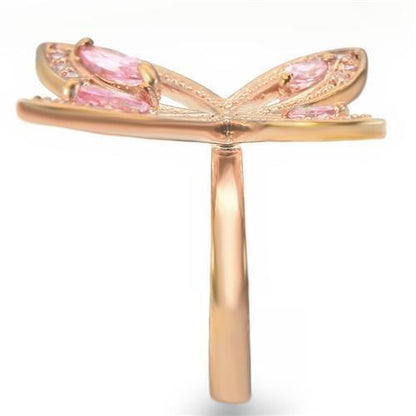 Rose Gold Brass Ring with AAA Grade CZ in Rose Size 10