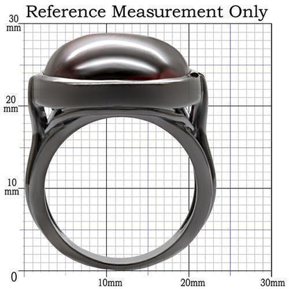 Ruthenium Brass Ring with AAA Grade CZ in Garnet Size 5