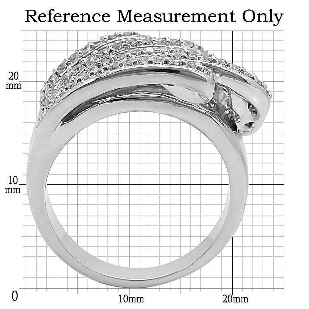 Rhodium Brass Ring with AAA Grade CZ in Clear