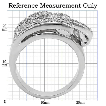 Rhodium Brass Ring with AAA Grade CZ in Clear