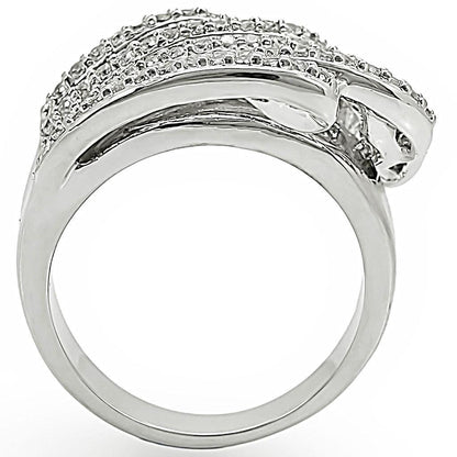 Rhodium Brass Ring with AAA Grade CZ in Clear