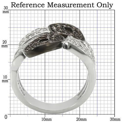Rhodium + Ruthenium Brass Ring with AAA Grade CZ in Champagne