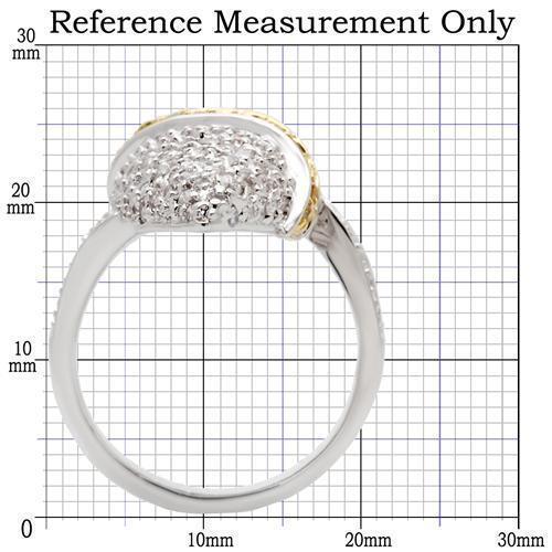 0W099 - Gold+Rhodium Brass Ring with AAA Grade CZ  in Topaz Size 7
