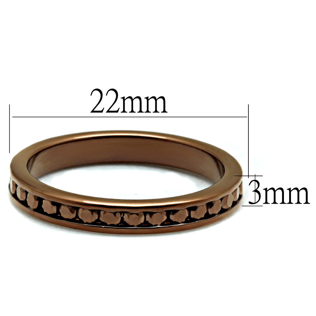 Coffee light Brass Ring with AAA Grade CZ in Brown