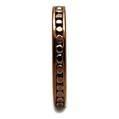 Coffee light Brass Ring with AAA Grade CZ in Brown