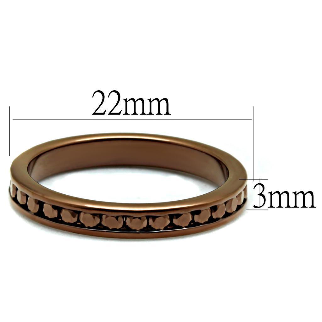 Coffee light Brass Ring with AAA Grade CZ in Brown