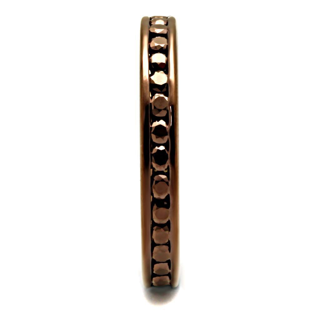 Coffee light Brass Ring with AAA Grade CZ in Brown