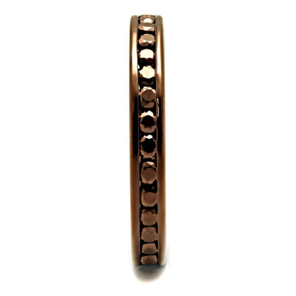 Coffee light Brass Ring with AAA Grade CZ in Brown