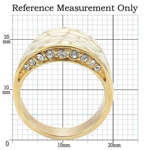 Gold Brass Ring with Top Grade Crystal in Clear