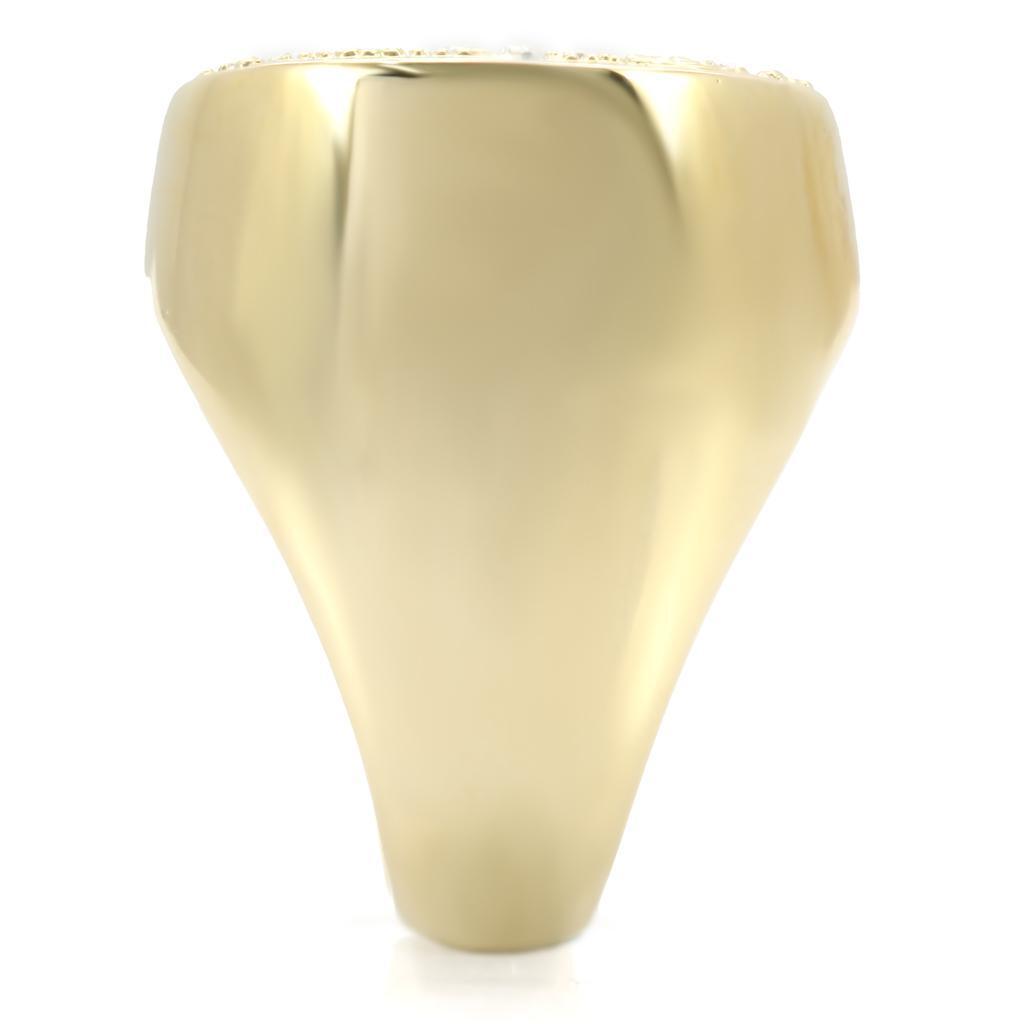 Gold Brass Ring with Top Grade Crystal in Clear