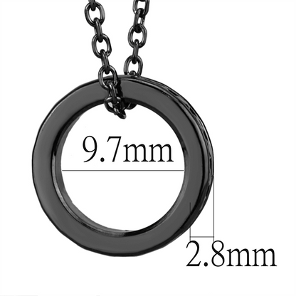 IP Light Black Brass Chain Pendant with Top Grade Crystal in Light Gray