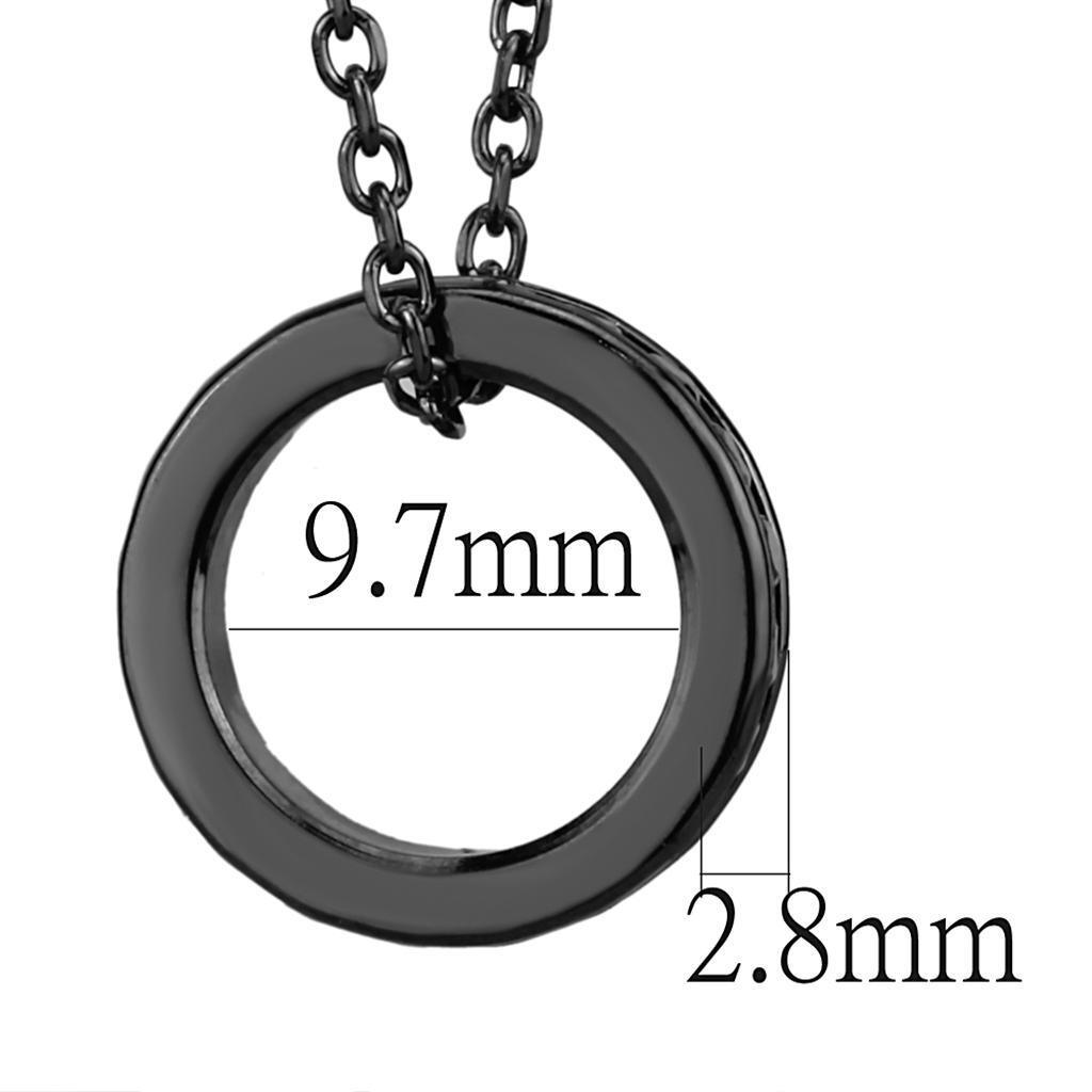IP Light Black Brass Chain Pendant with Top Grade Crystal in Light Gray