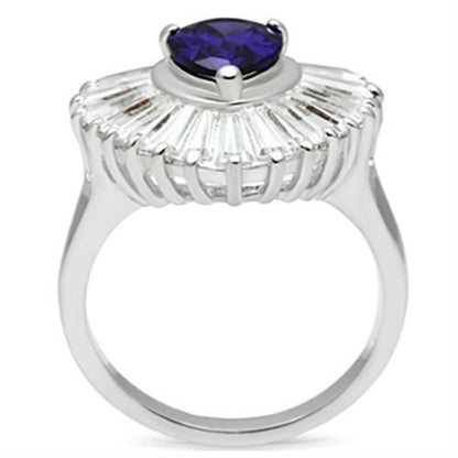 Silver 925 Sterling Silver Ring with AAA Grade CZ  in Tanzanite