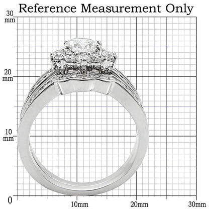 Rhodium Brass Ring with AAA Grade CZ in Clear Size 6