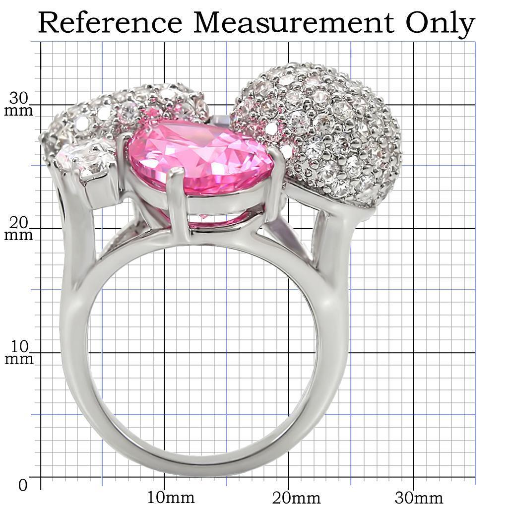 Rhodium Brass Ring with AAA Grade CZ in Multi Color Size 5