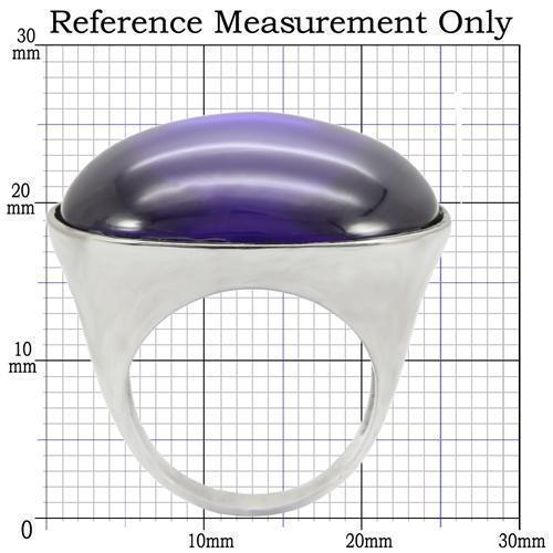 Rhodium Brass Ring with Genuine Stone in Amethyst Size 7