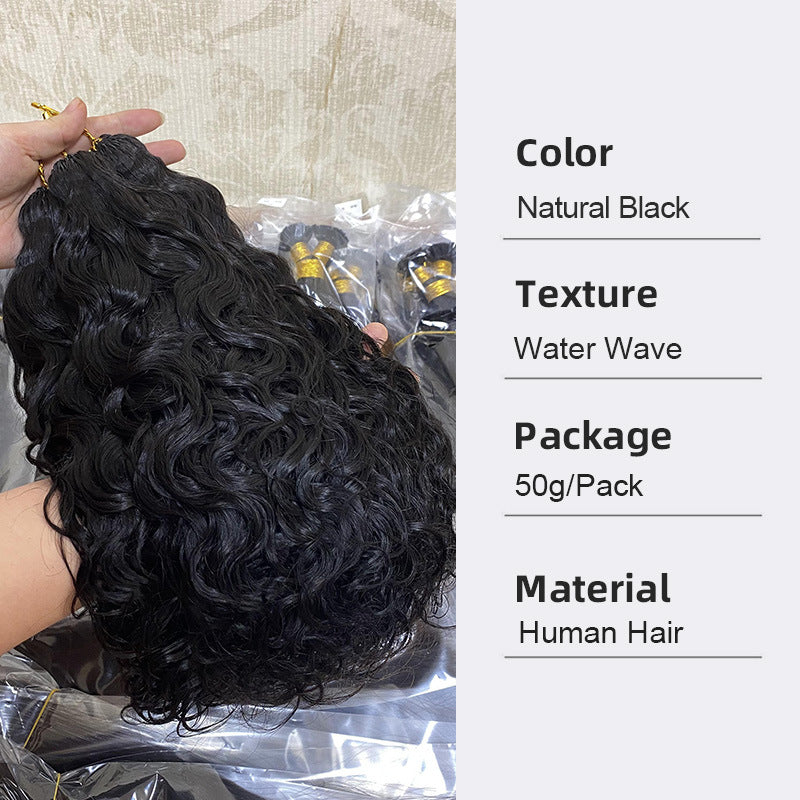 Real Human Hair Crochet Wigs Burmese Curly Crochet Human Hair Extensions