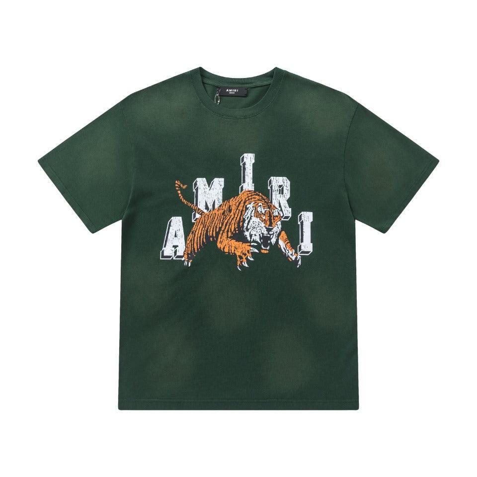 Amiri Lion Green T-Shirt Without Collar