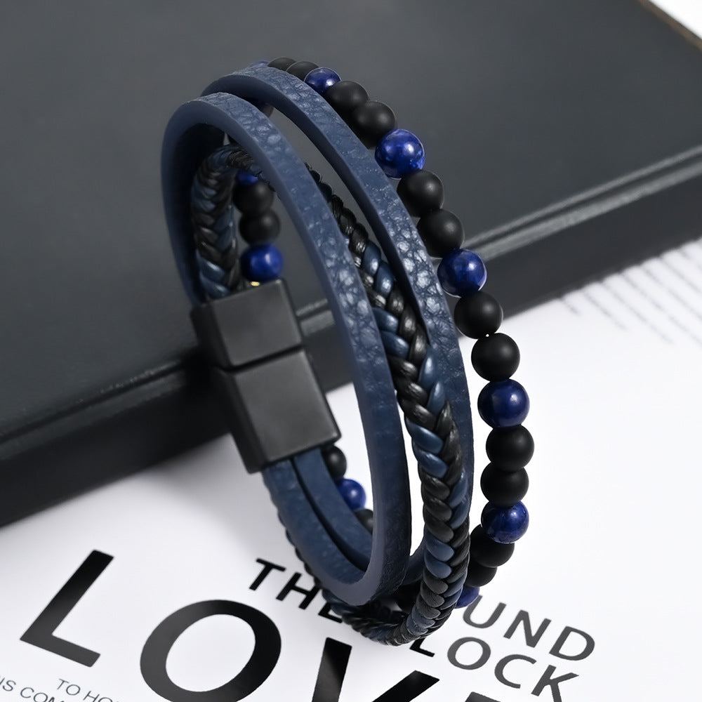 Multi-layered woven bracelet