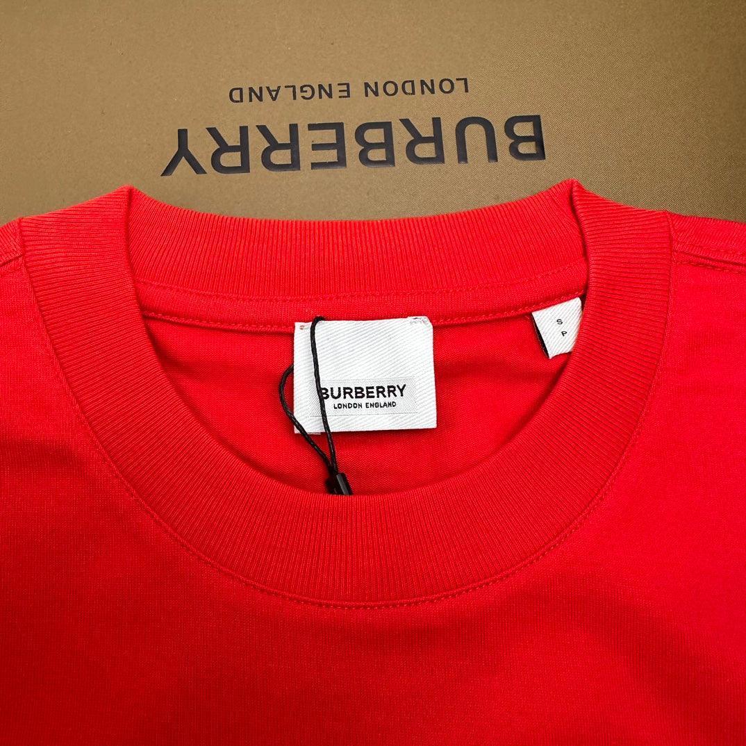 Burberry Red T-Shirt Without Collar
