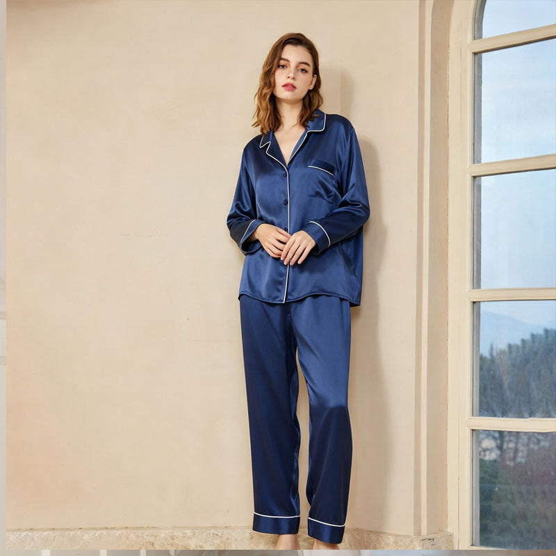 Butterfly Embroidery Silk Pajama Set