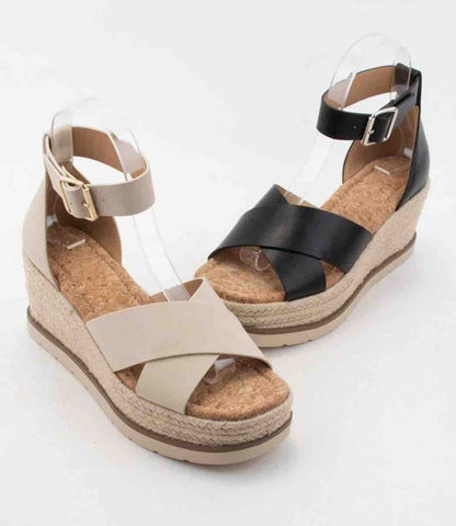 Fabian Wedge - Beige Nubuck