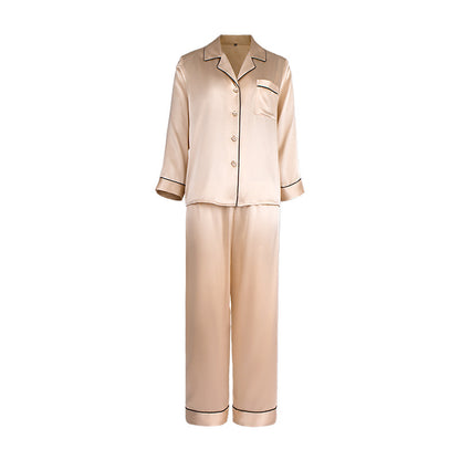Butterfly Embroidery Silk Pajama Set