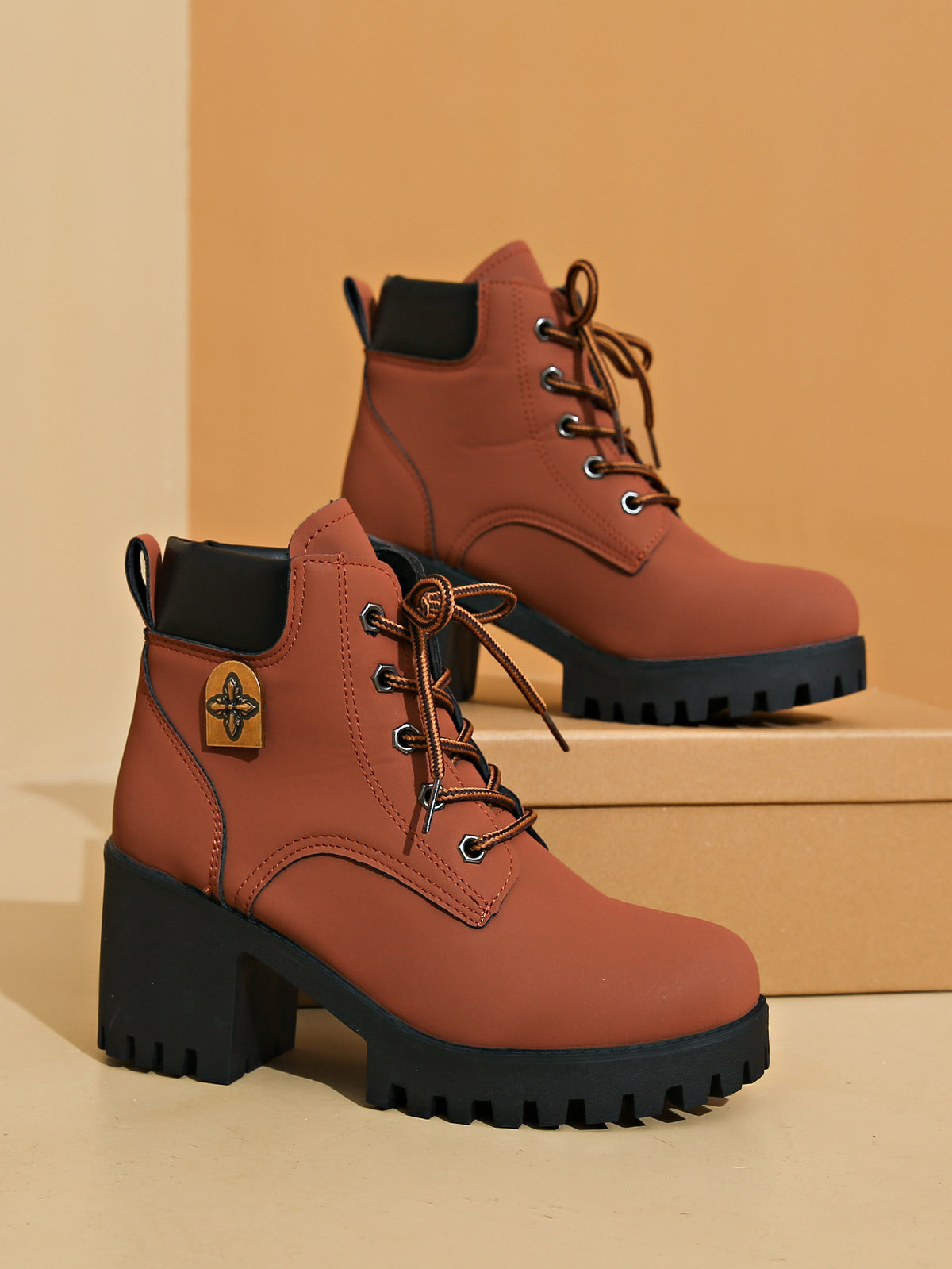 Women Chunky Heel Martin Boots