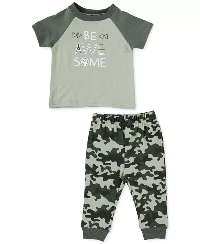 Chickpea Baby Boys 2-PC. Top &amp; Printed Jogger Pants Set