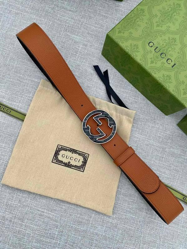 GUCCI Embellished coated-canvas and leather belt &